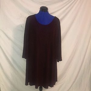 Women's Black Long-Sleeve Swing Dress - Elegant Everyday